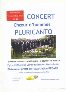 Dimanche 13 novembre 2022
Église catholique Sainte Richarde
Marlenheim.